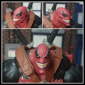 Venompool smiling custom head sculpt for Marvel Legends
